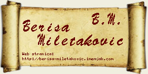 Beriša Miletaković vizit kartica
